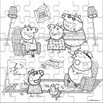 Двустранен пъзел за оцветяване, 42 части,42х42cm, Peppa Pig - Image 3