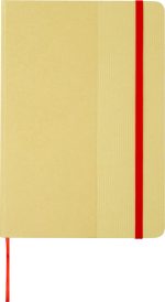 Бележник Nelida A5, линиран, с цветна лента, КРАФТ/ЧЕРВЕН