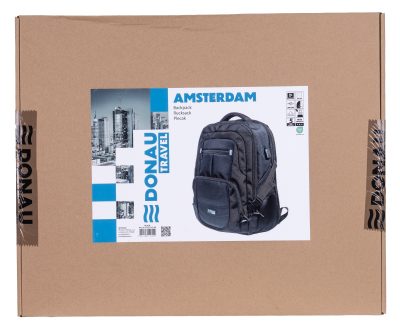 Раница за лаптоп 17" Donau Travel Amsterdam, черна - Image 3