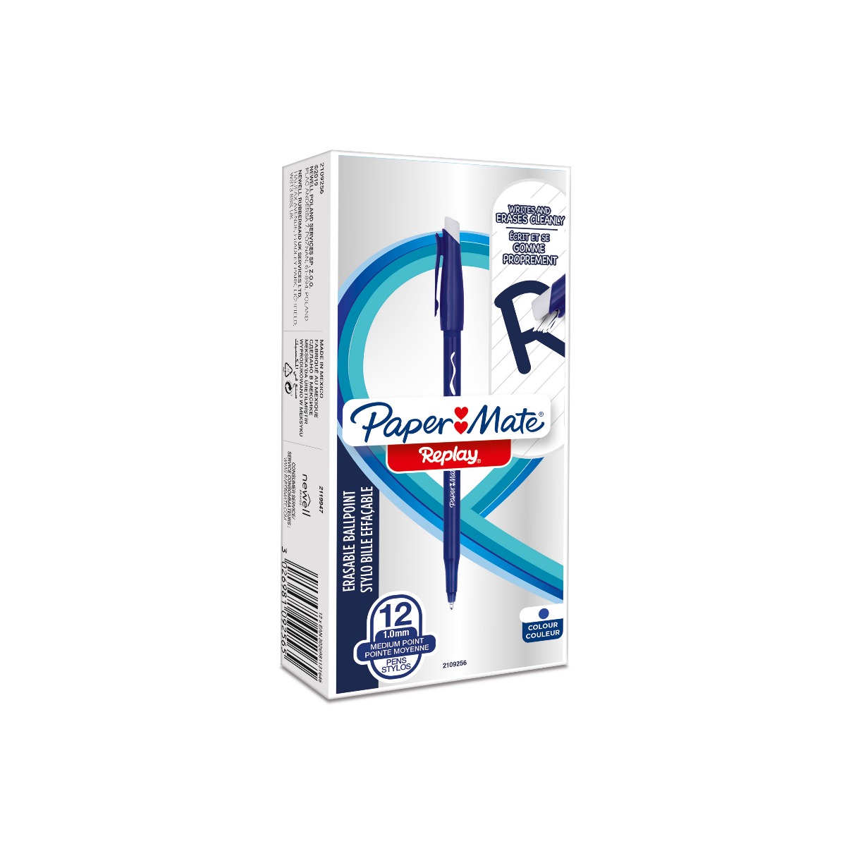 Химикалка Papermate Replay SE, с гумичка, синя - Image 2