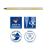 Молив Staedtler Norix 181 HB, 2 броя + гума + острилка, ЖЪЛТ - Image 2