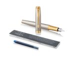 Писалка Parker IM Prem Warm Silver GT, F, с кутия - Image 2