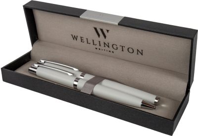Комплект Wellington Liberty, химикалка и ролер, БЯЛ - Image 2