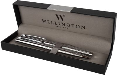 Комплект Wellington Liberty, химикалка и ролер, СРЕБРИСТ - Image 2