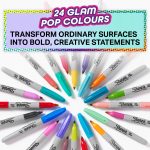 Комплект перманентни маркери Sharpie Glam Pop, F, 24 цвята - Image 3