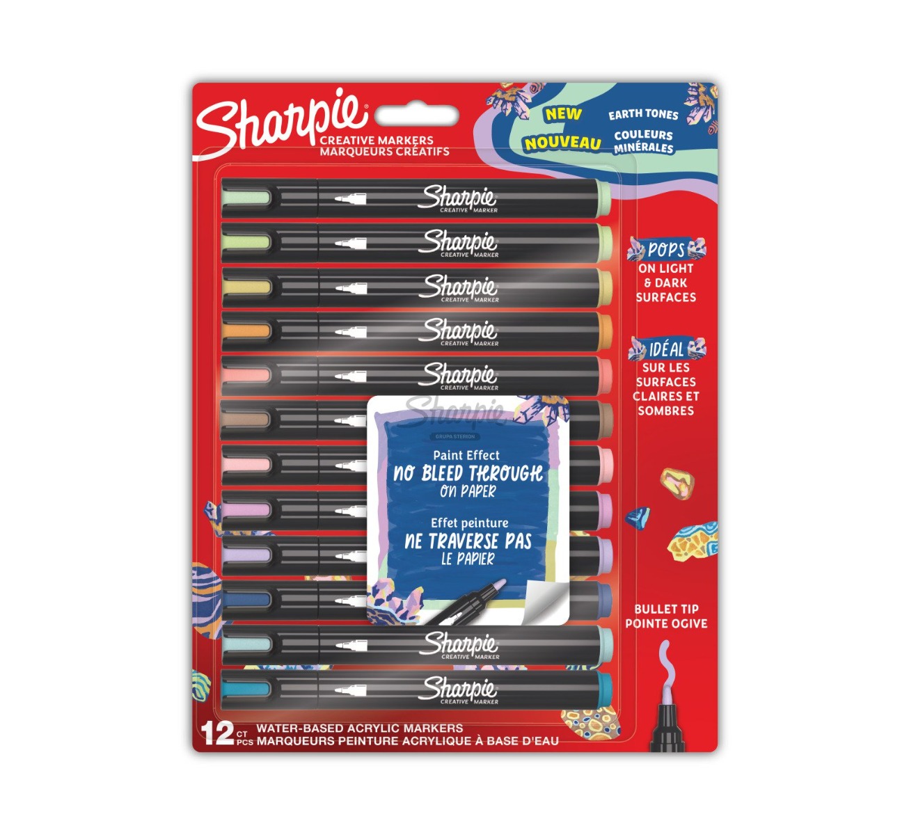 2213421_1_l Комплект маркери Sharpie Acrylic,12 цвята, блистер,земни цветове - Image 1