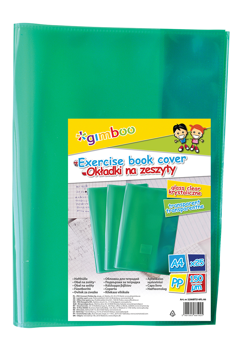 2286bts14pl-06 Подвързия за тетрадка Gimboo А4, 150 микрона, зелен - Image 1