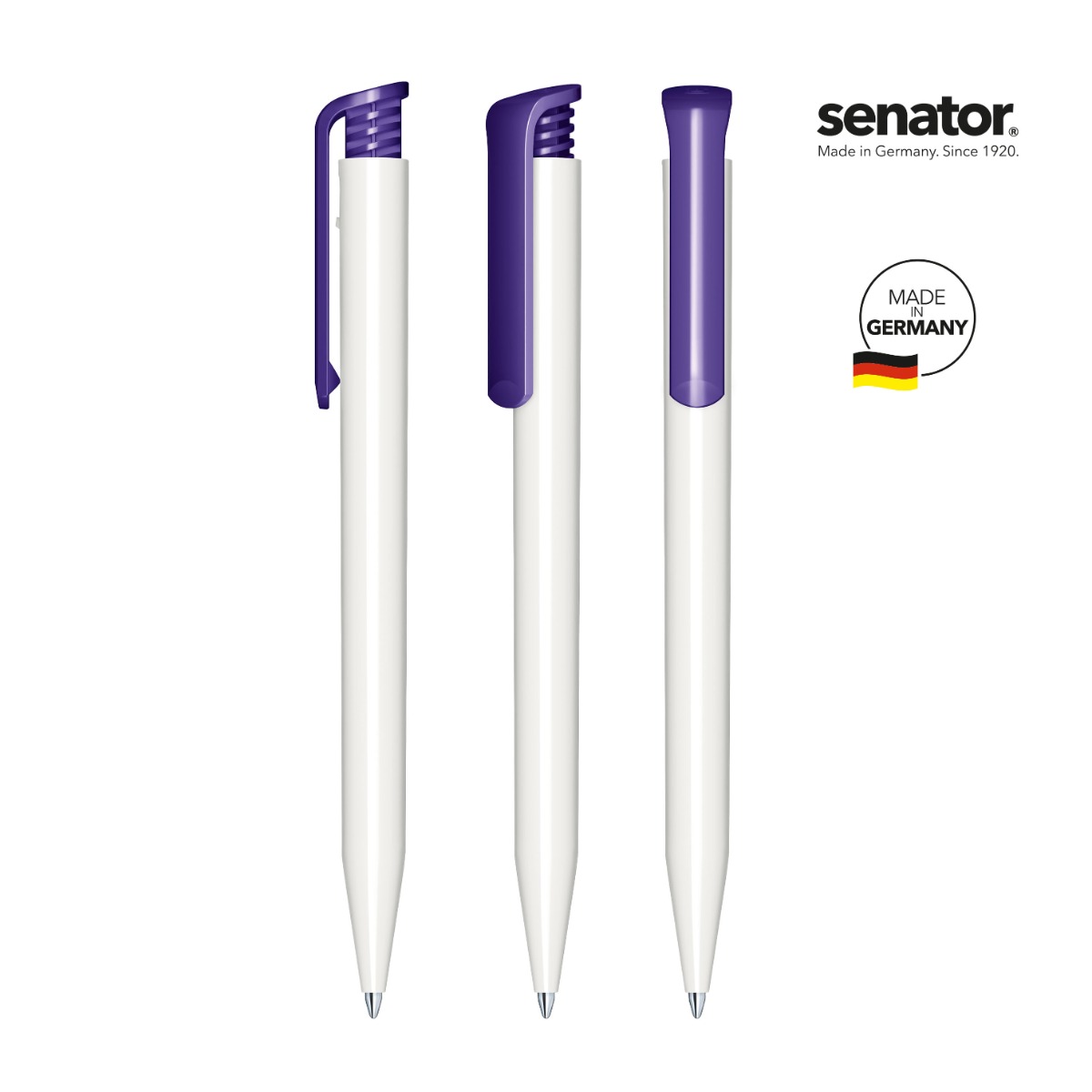 2955-senator-super-hit-polished-basic-pms-267-5-p Химикалка Senator Super-Hit Polished 2955, бял/лилав 267 - Image 1