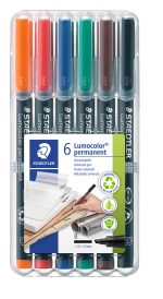 Комплект маркери Staedtler Lumocolor 314 OHP B, 6 цвята