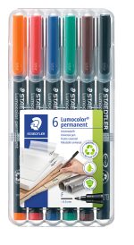 Комплект маркери Staedtler Lumocolor 318 OHP F, 6 цвята