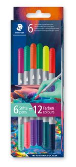 Двувърхи флумастри Staedtler Multiversе, 6 броя, VERSION 1