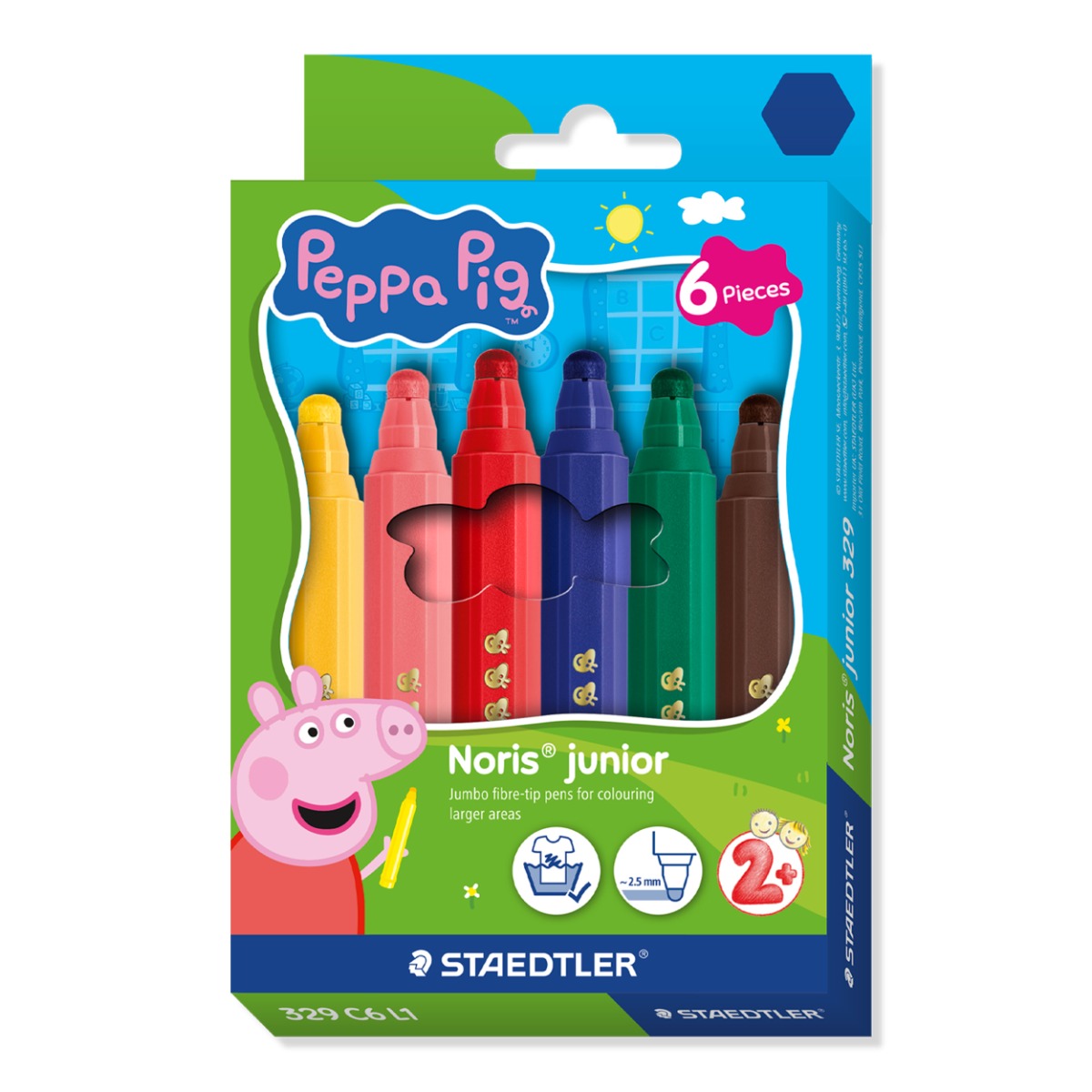 329_c6_l1_web_main_picture_hauptbild2 Флумастри Staedtler NJ Peppa Pig 329, 6 цвята - Image 1
