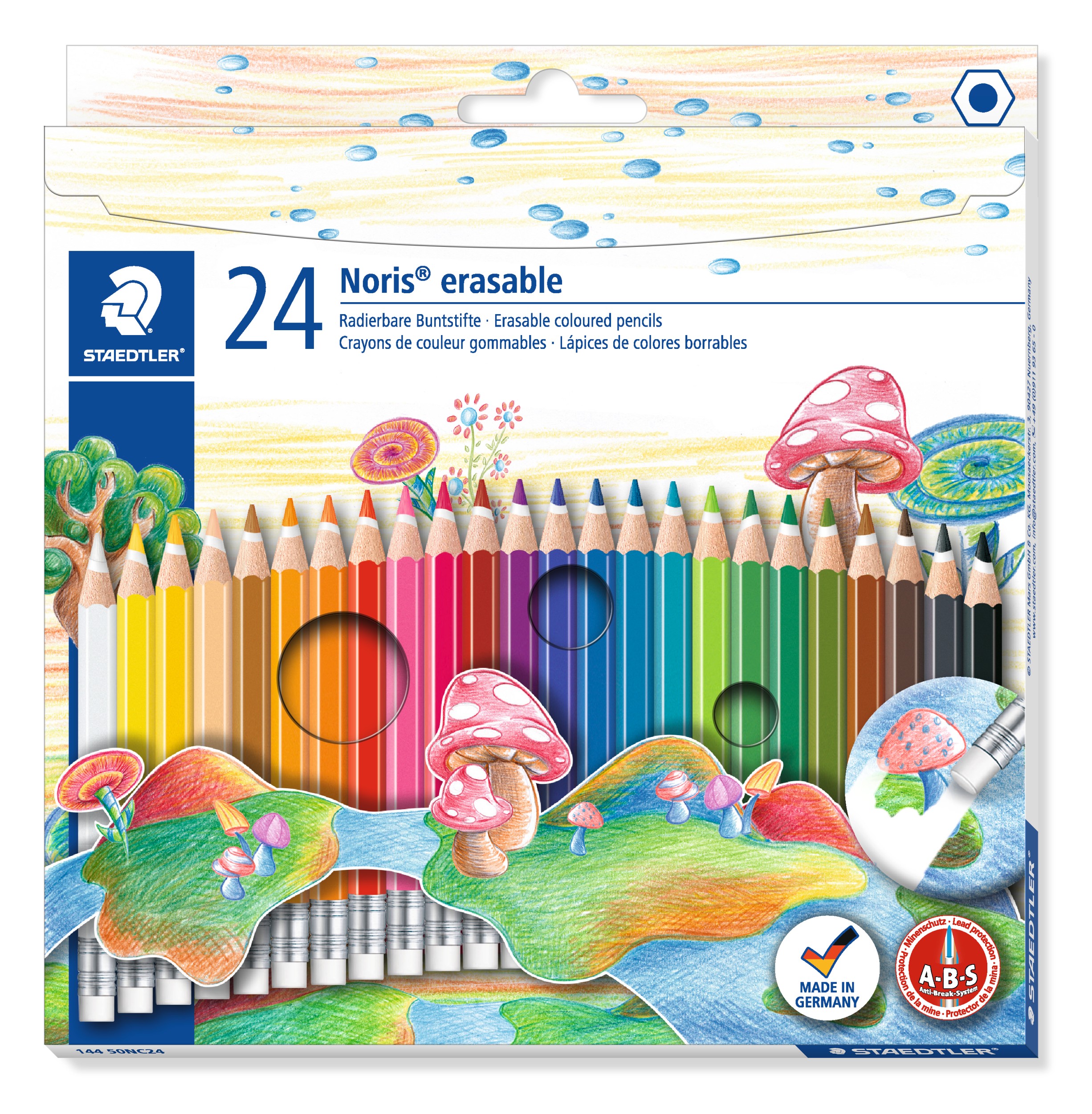14450NC24_12_V14450NC2413_KE_ZW-RZ_170321.indd Цветни моливи Staedtler Noris 144 50 с гума, 24 цвята - Image 1