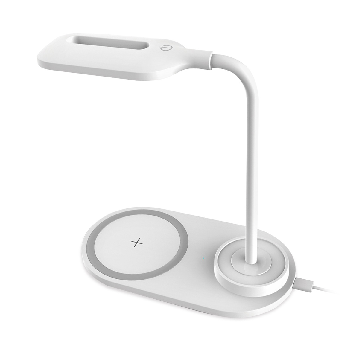 353361_x2aypdwfc28x3h1x Настолна LED лампа Platinet с безжично зарядно, бял - Image 1