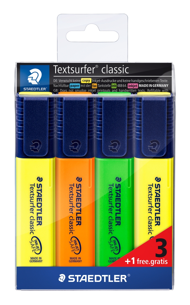 364-s_wp4p_standard Комплект текстмаркери Staedtler 364, 3+1 броя - Image 1