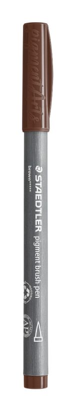 Флумастер Staedtler Pigment Brush 371, кафяв 76 - Image 2