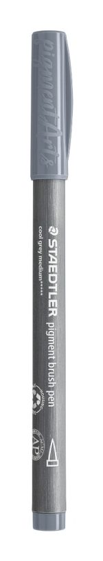Флумастер Staedtler Pigment Brush 371, сив 87 - Image 2