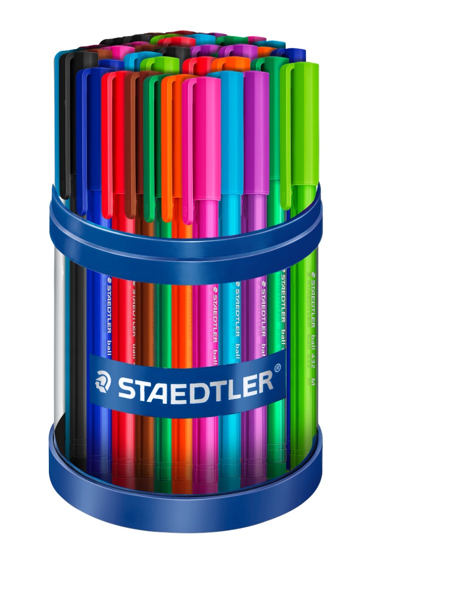 43235mkp50_standard Химикалки Staedtler триъг. 432 М, 50 бр асорти цвята в кутия - Image 1