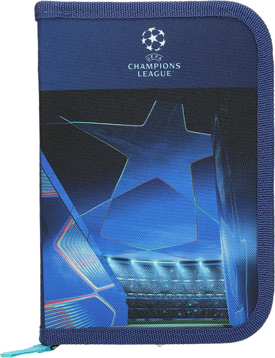 531673 Несесер UEFA 1 цип, 2 прегради, празен, 21x4x14cm, син - Image 1