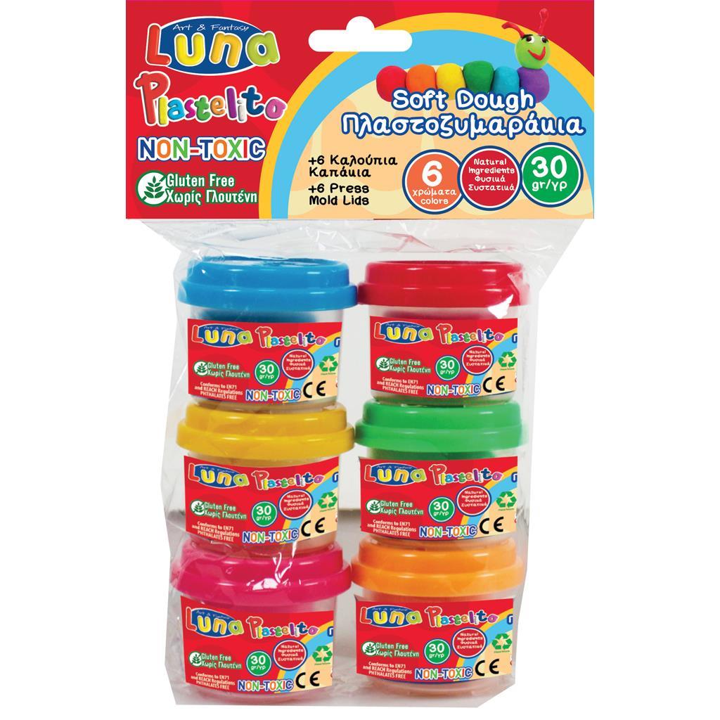 620527 Комплект Luna тесто за моделиране, 6 цвята x 30g, ОСНОВНИ - Image 1