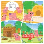 Магнитен пъзел Luna, 60 части, 18x18cm, 3 little pigs - Image 2