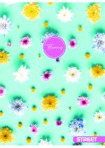 Тетрадка с телчета А5, 60 листа, широки редове, БГ, Flowers - Image 4