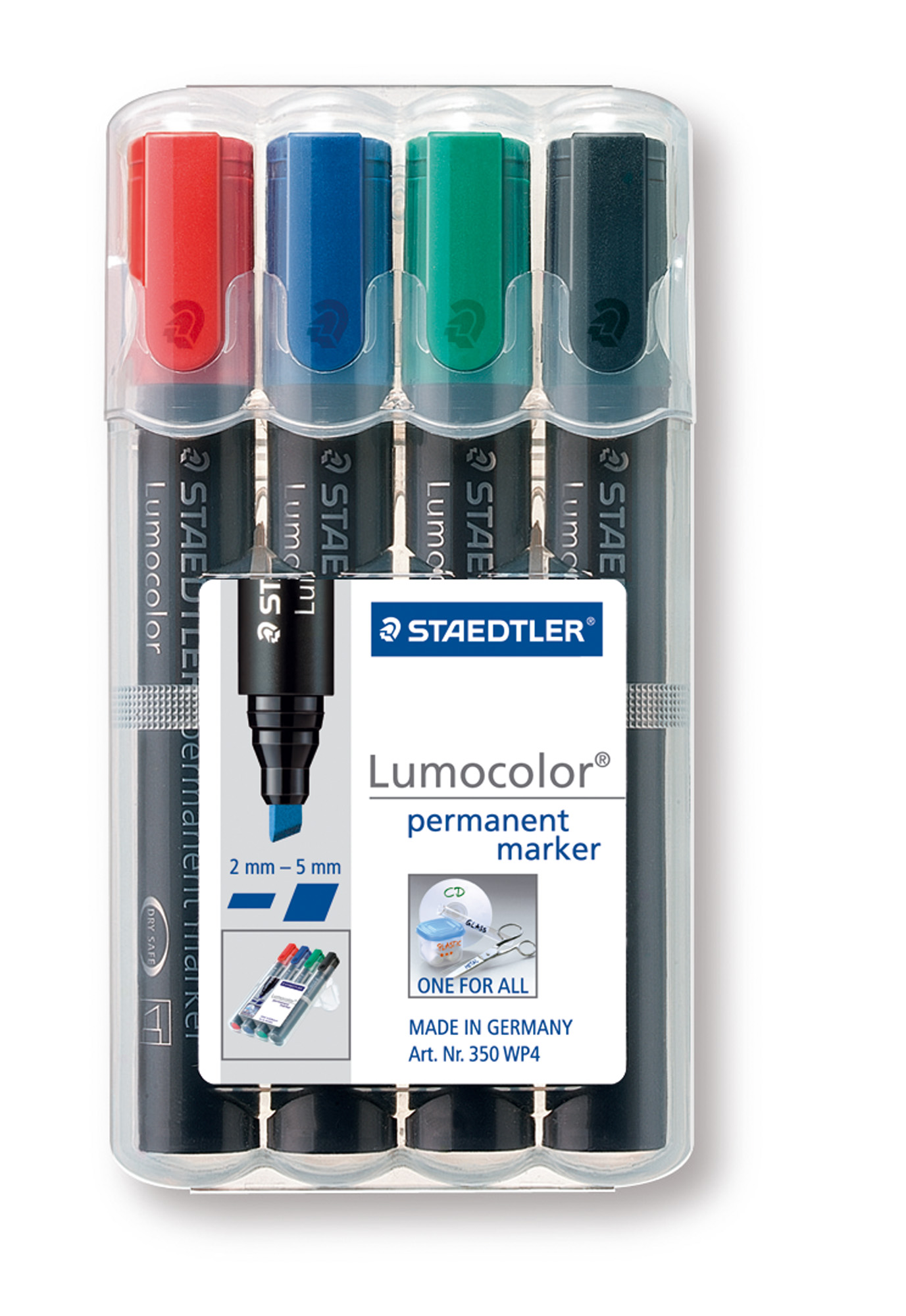 7043_10 Комплект Маркери Staedtler Lumocolor 350,перм,скосен в 4цв - Image 1