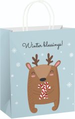 Подаръчна торбичка XMAS Eco white Medium, 22x25x10 cm - Image 2