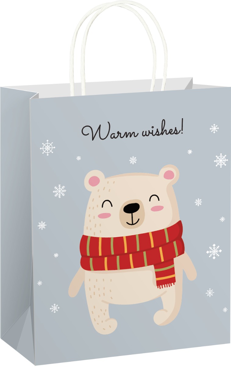 75059-1 Подаръчна торбичка XMAS Eco white Large, 26x35x8 cm - Image 1