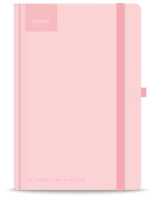 Бележник с ластик A5 Street, твърда корица, 96 листа, PAST.PINK - Image 2