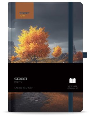 Бележник с ластик A5 Street, твърда корица, 96 листа, SERENITY - Image 2