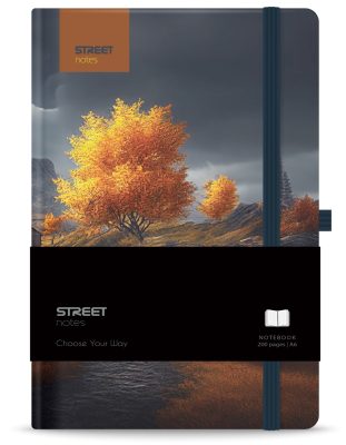 Бележник с ластик A6 Street,  твърда корица, 96 листа, SERENITY - Image 2