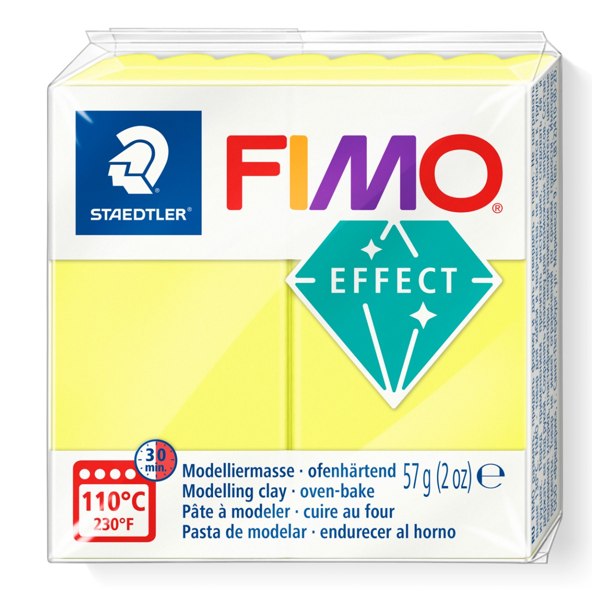 Полимерна глина Staedtler Fimo Effect,57g, неон жълт 101 - Image 1