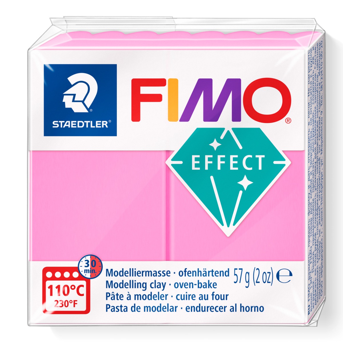 Полимерна глина Staedtler Fimo Effect,57g, неон розов 201 - Image 1