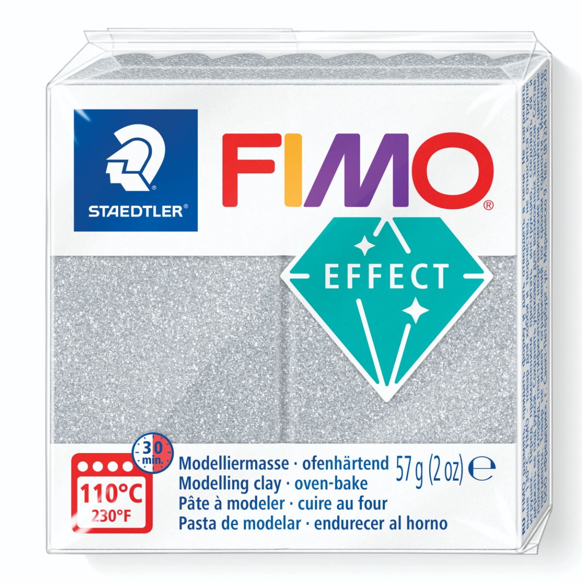 8010-812_web_single_product_einzelprodukt Полимерна глина Staedtler Fimo Effect,57g, блестящо сребрист 812 - Image 1