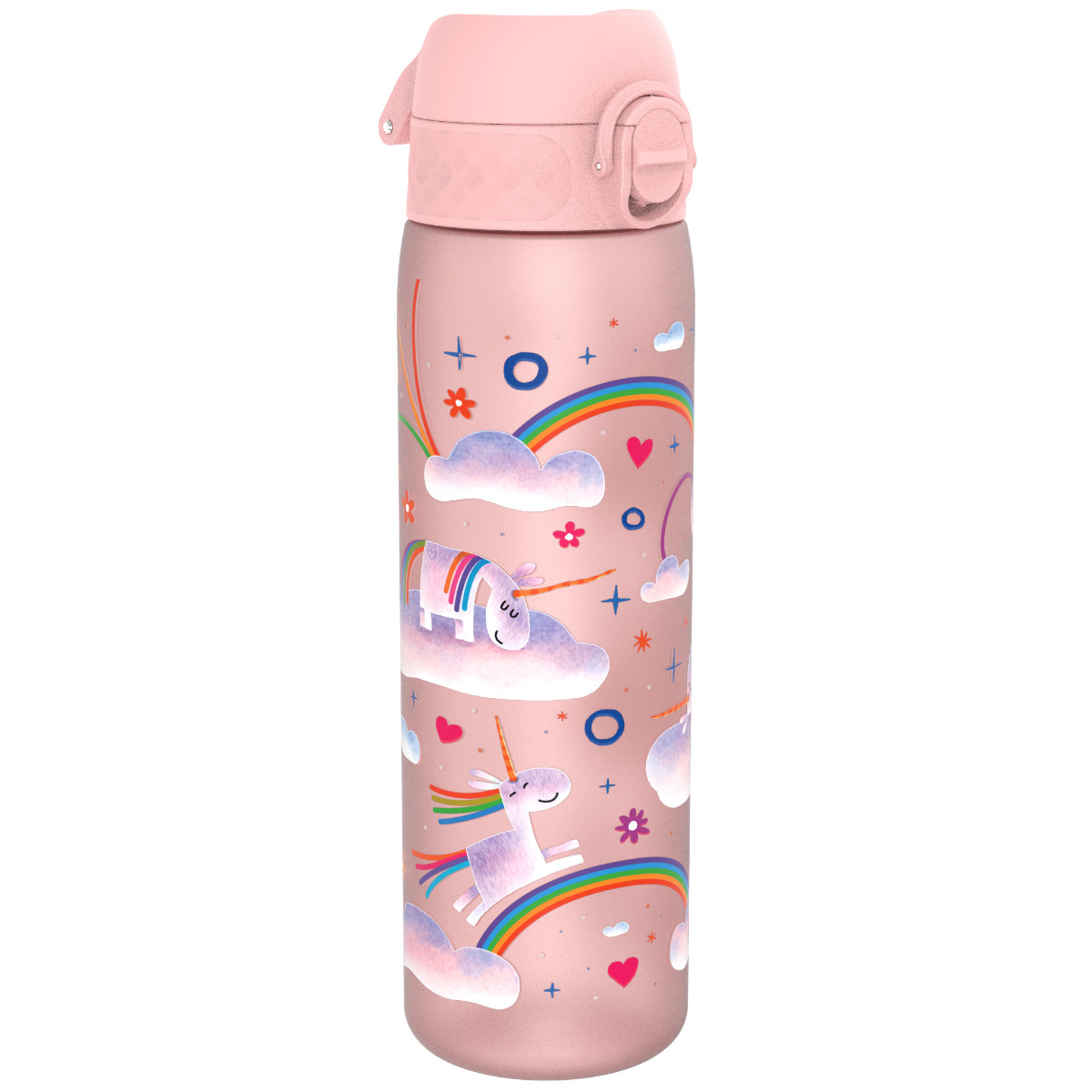 i8rf500ppunirain_1_ Бутилка за вода Ion8 Print, Recyclon, 500 ml, еднорози 2 - Image 1