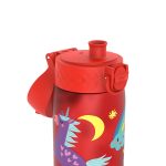 Бутилка за вода Ion8 Print, рециклирана пластмаса, 500ml, ЕДНОРОЗИ ЧЕРВЕНИ - Image 4