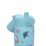 Бутилка за вода Ion8 Print, метална, 400ml, Sharks - Image 2