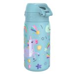 Бутилка за вода Ion8 Print, метална, 400ml, ЕДНОРОЗИ СИН - Image 2