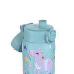 Бутилка за вода Ion8 Print, метална, 400ml, ЕДНОРОЗИ СИН - Image 4