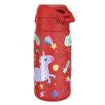 Бутилка за вода Ion8 Print, метална, 400ml, ЕДНОРОЗИ ЧЕРВЕН - Image 2