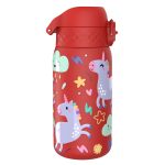 Бутилка за вода Ion8 Print, метална, 400ml, ЕДНОРОЗИ ЧЕРВЕН - Image 3