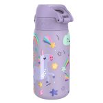 Бутилка за вода Ion8 Print, метална, 400ml, ЕДНОРОЗИ ЛИЛАВА - Image 2