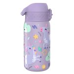 Бутилка за вода Ion8 Print, метална, 400ml, ЕДНОРОЗИ ЛИЛАВА - Image 3