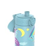 Бутилка за вода Ion8 Print, метална, 600ml, ЕДНОРОЗИ СИН - Image 4