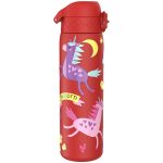 Бутилка за вода Ion8 Print, метална, 600ml, ЕДНОРОЗИ ЧЕРВЕНИ - Image 3