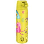 Бутилка за вода Ion8 Print, метална, 600ml, ЕДНОРОЗИ ЖЪЛТИ - Image 2