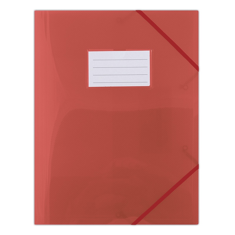 red_1 Папка Donau с ластик 480микрона 3 капака, PP, червена - Image 1