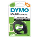 Eтикети Dymo за LetraTag, 12mm х4m, хартиени, бели - Image 2