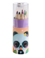 Цветни моливи Bangoberry Pally Panda, 12 цвята тубус - Image 2